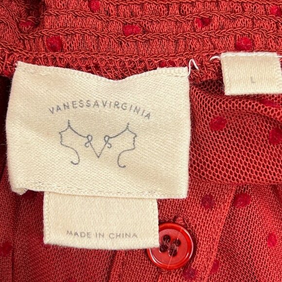 Anthropologie Large‎ Luella Sheer Swiss Dot Tunic Blouse Vanessa Virginia - Picture 6 of 8